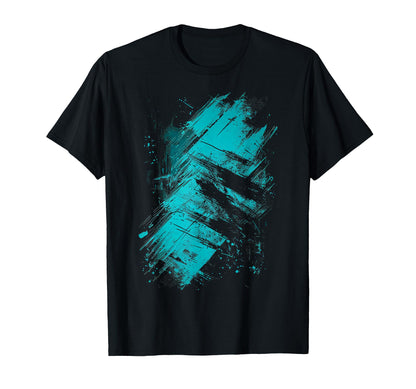 Teal And Black Grunge T-Shirt - Custom Art Print Unisex - T-Shirt, Sweatshirt, Hoodie