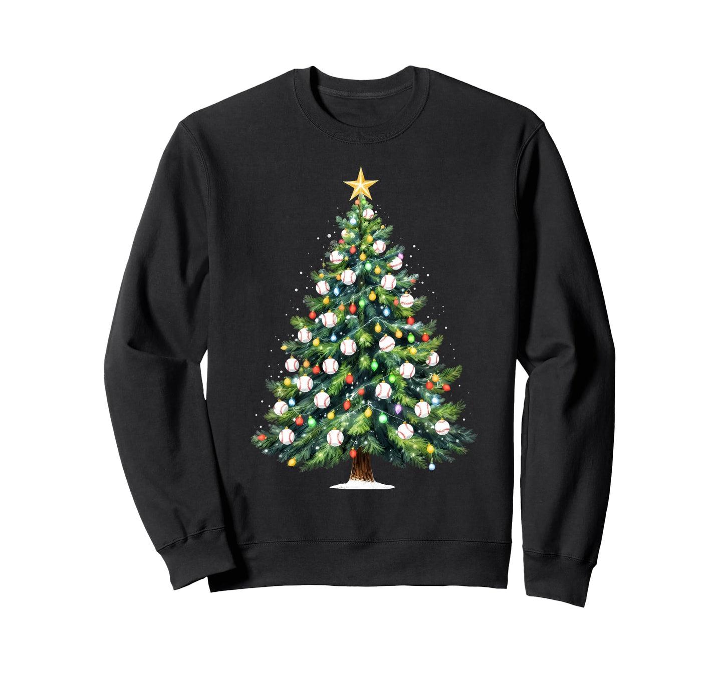 Baseball Tree Lights Funny Family Sweatshirt - Custom Art Print for Adults - T-Shirt, Sweatshirt, Hoodie