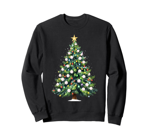 Baseball Tree Lights Funny Family Sweatshirt - Custom Art Print for Adults - T-Shirt, Sweatshirt, Hoodie