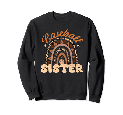 Baseball Sister Leopard Game Day Sweatshirt - Custom Art Print for Adults - T-Shirt, Sweatshirt, Hoodie