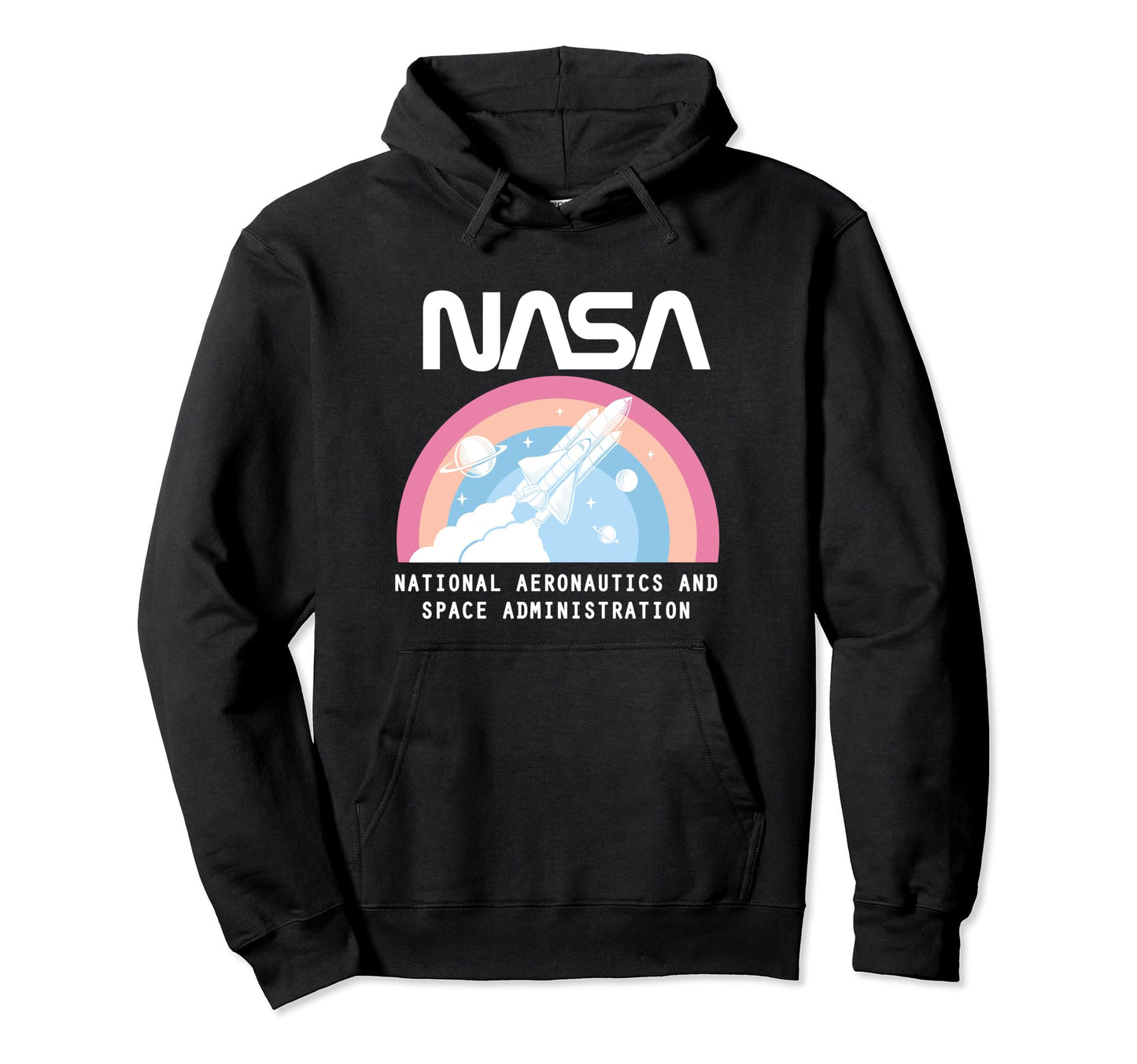 Nasa Space Shuttle Pastel Rainbow Hoodie - Fun Novelty Design Unisex - T-Shirt, Sweatshirt, Hoodie