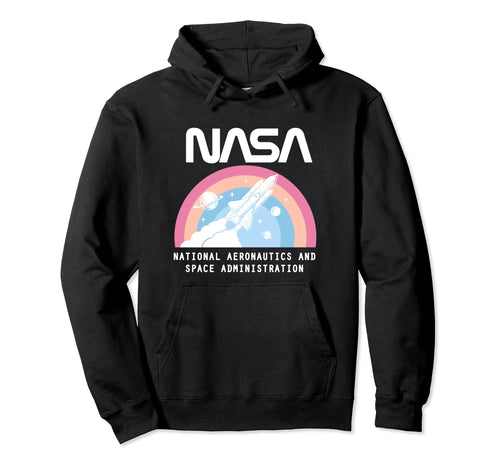 Nasa Space Shuttle Pastel Rainbow Hoodie - Fun Novelty Design Unisex - T-Shirt, Sweatshirt, Hoodie