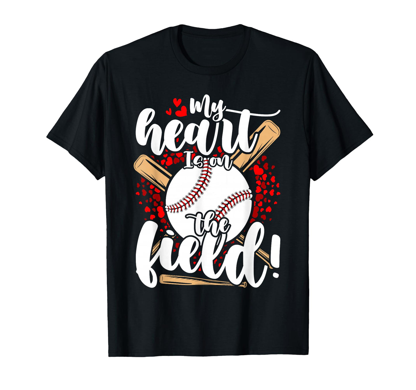 My Heart Is Field Baseball Ball T-Shirt - Casual Everyday Wear for Adults - T-Shirt, Sweatshirt, Hoodie