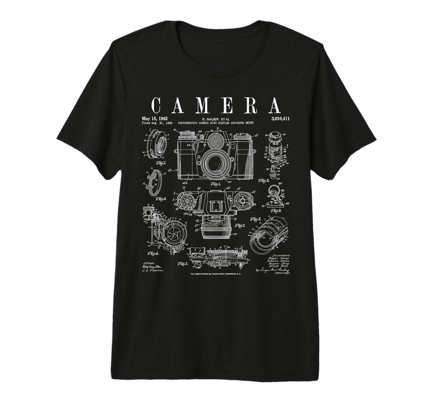 Photography Camera Patent Drawing Tri T-Shirt - Streetwear Style Unisex - T-Shirt, Sweatshirt, Hoodie