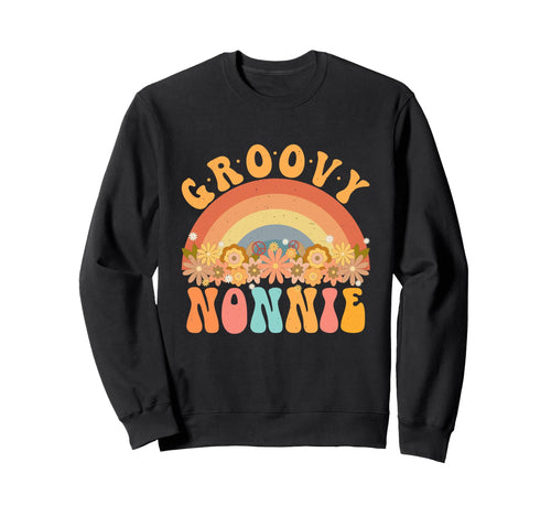 Groovy Nonnie Rainbow Daisy Flower Sweatshirt - Trendy Graphic Unisex - T-Shirt, Sweatshirt, Hoodie