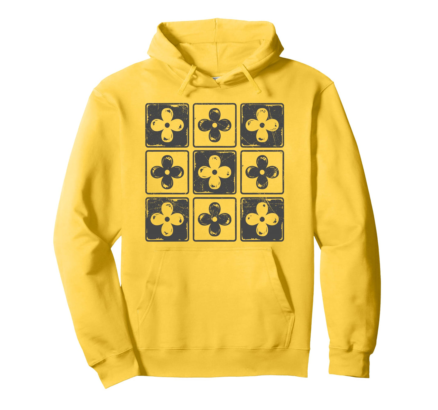 Colorful Checkered Flowers Tees Boho Hoodie - Streetwear Style Unisex - T-Shirt, Sweatshirt, Hoodie