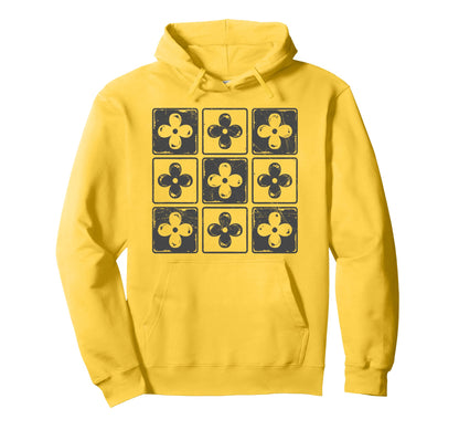 Colorful Checkered Flowers Tees Boho Hoodie - Streetwear Style Unisex - T-Shirt, Sweatshirt, Hoodie
