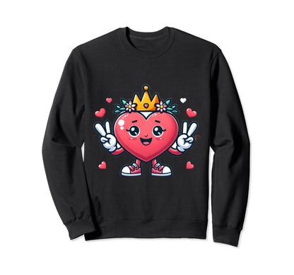 Peace Love Heart Flower Crown Sweatshirt - Fun Novelty Design for Adults - T-Shirt, Sweatshirt, Hoodie
