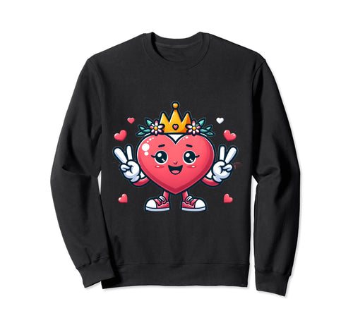 Peace Love Heart Flower Crown Sweatshirt - Fun Novelty Design for Adults - T-Shirt, Sweatshirt, Hoodie