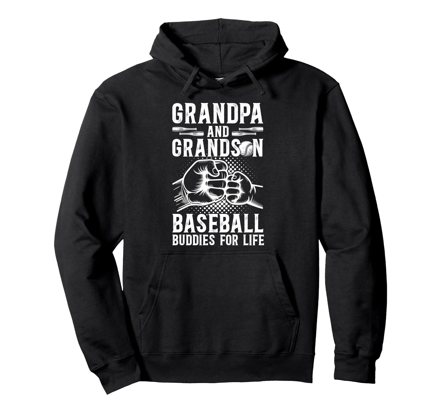 Baseball Grandpa And Grandson Baseball Hoodie - Graphic Print for Adults - T-Shirt, Sweatshirt, Hoodie