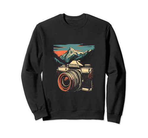 Photography Camera Mountain Nature Sweatshirt - Trendy Graphic for Adults - T-Shirt, Sweatshirt, Hoodie