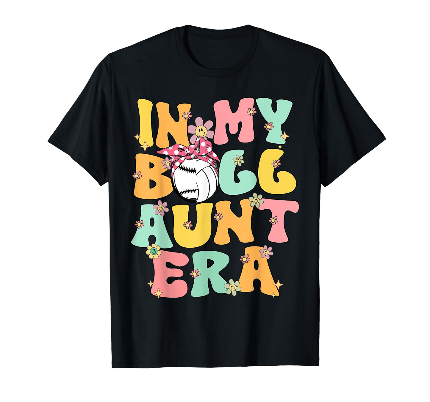 My Ball Aunt Era Groovy Baseball T-Shirt - Minimalist Print Unisex - T-Shirt, Sweatshirt, Hoodie