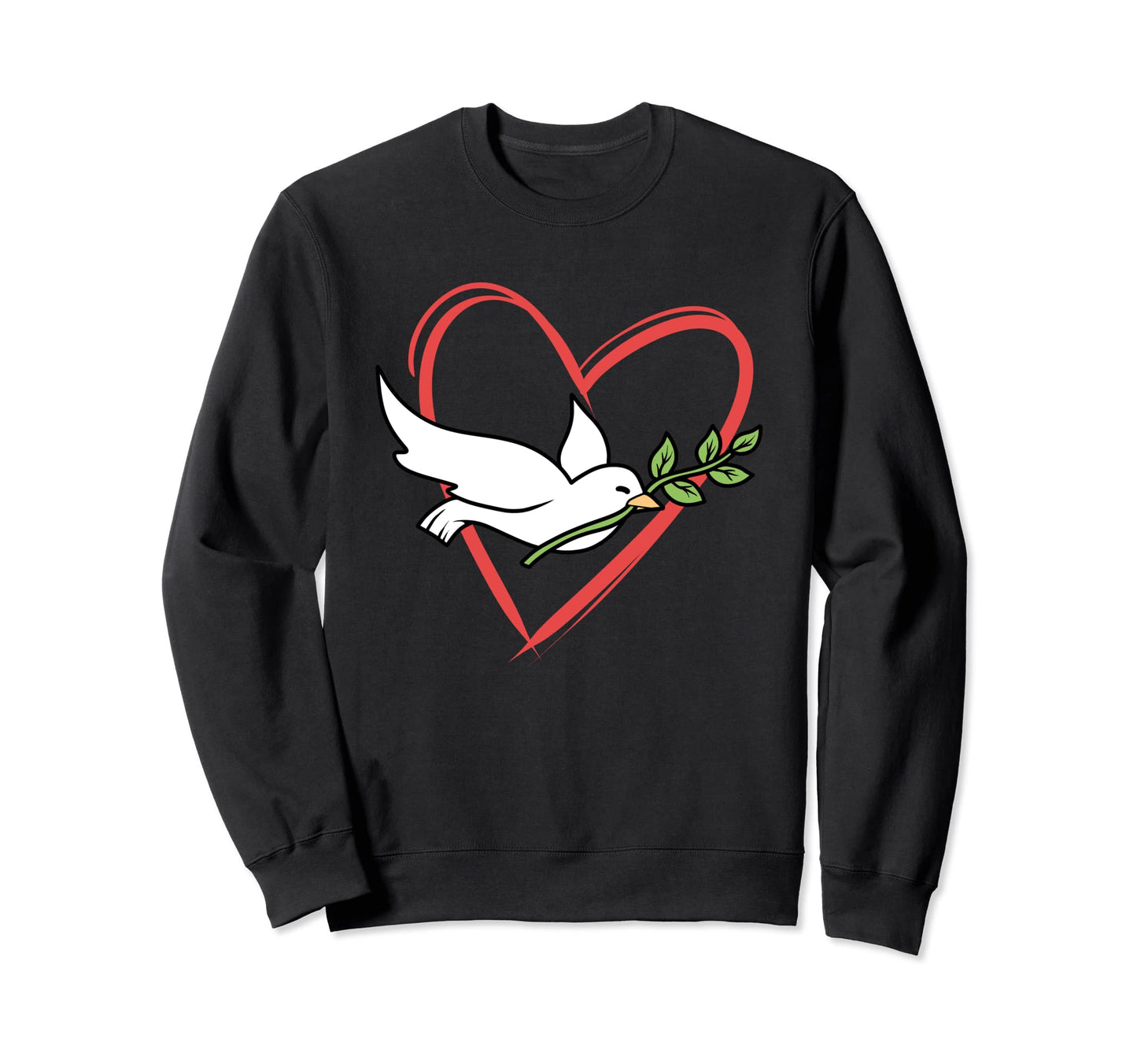 Dove Peace Heart Branch World Peace Sweatshirt - Novelty Apparel Men Women - T-Shirt, Sweatshirt, Hoodie