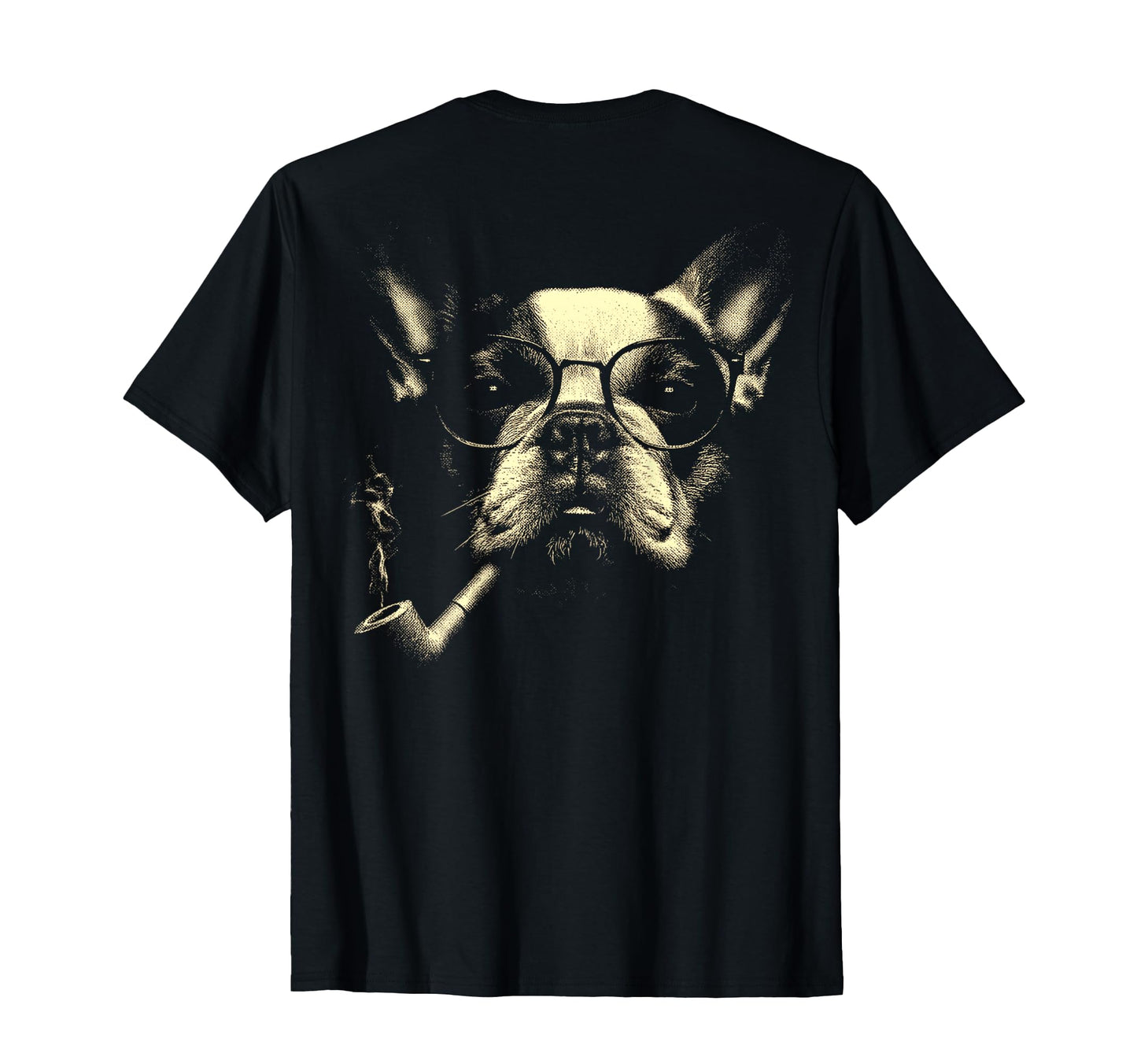 French Bulldog Glasses Smoking Pipe T-Shirt - Trendy Graphic for Adults - T-Shirt, Sweatshirt, Hoodie
