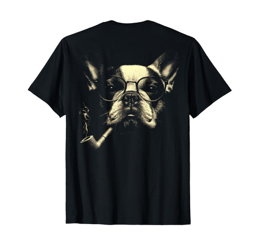 French Bulldog Glasses Smoking Pipe T-Shirt - Trendy Graphic for Adults - T-Shirt, Sweatshirt, Hoodie