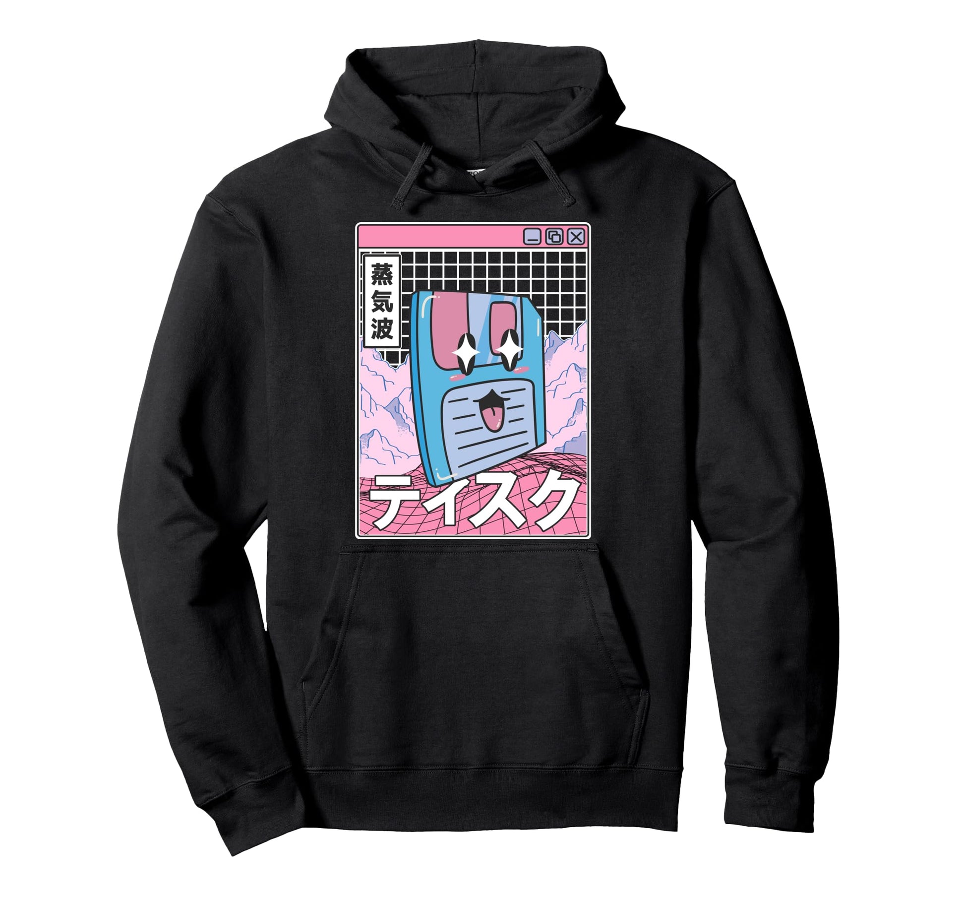 Happy Floppy Disk Digital Japan Otaku Hoodie - Custom Art Print Men Women - T-Shirt, Sweatshirt, Hoodie