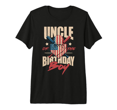 Uncle Birthday Matching Baseball Birthday T-Shirt - Novelty Apparel Unisex - T-Shirt, Sweatshirt, Hoodie