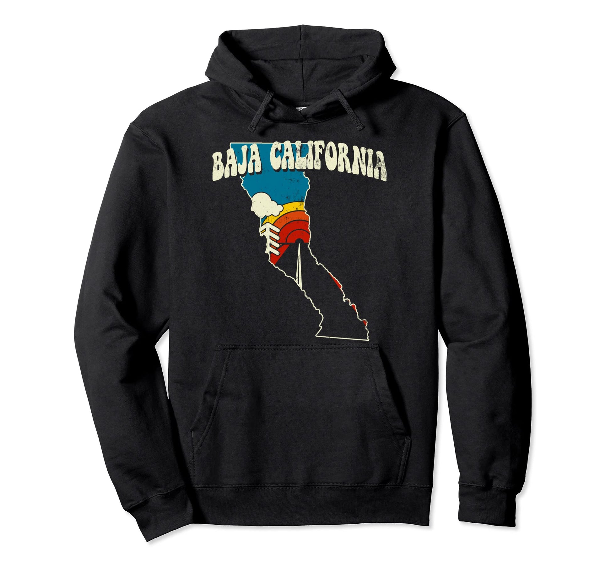 Baja California Mexican State Rainbow Hoodie - Trendy Graphic for Adults - T-Shirt, Sweatshirt, Hoodie
