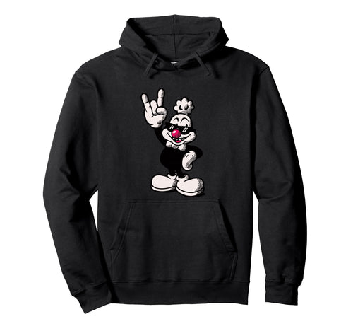 Cartoon Chicken Rooster Rock Hand Sign Hoodie - Custom Art Print Men Women - T-Shirt, Sweatshirt, Hoodie