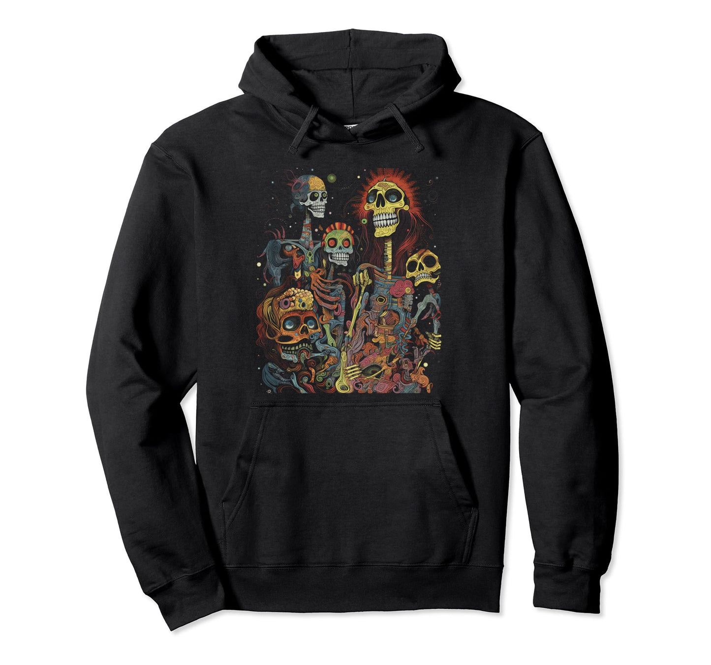 Hippie Boho Skeleton Art 74 Hoodie - Aesthetic Graphic for Adults - T-Shirt, Sweatshirt, Hoodie