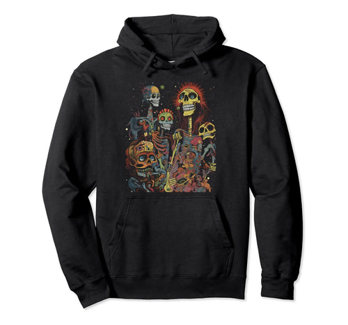 Hippie Boho Skeleton Art 74 Hoodie - Aesthetic Graphic for Adults - T-Shirt, Sweatshirt, Hoodie