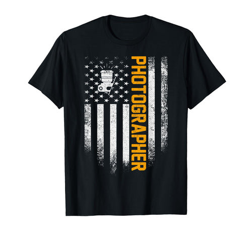 Usa Photographer American Flag T-Shirt - Unique Graphic for Adults - T-Shirt, Sweatshirt, Hoodie