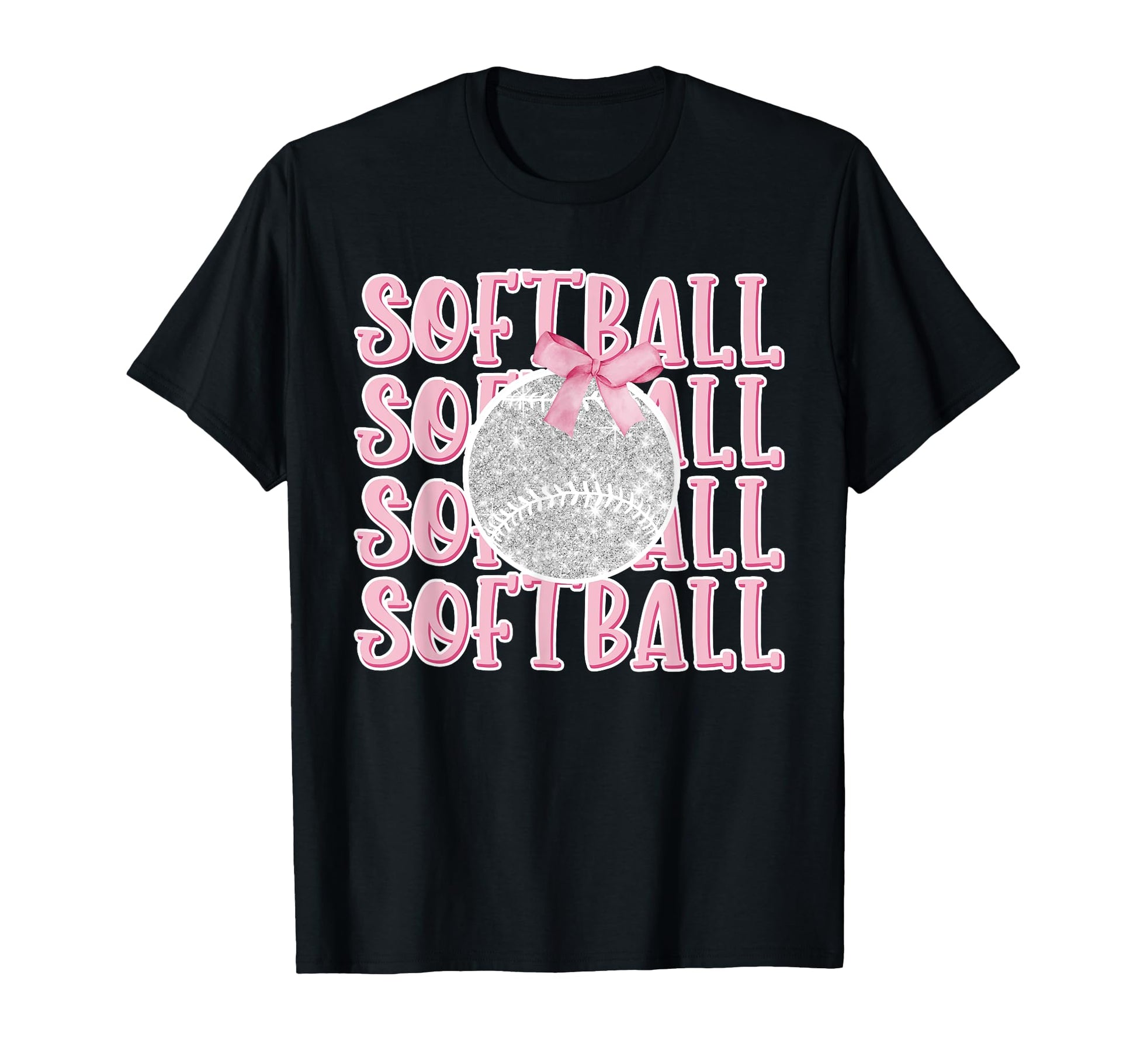 Softball Mom Game Day Coquette Bow T-Shirt - Casual Everyday Wear Unisex - T-Shirt, Sweatshirt, Hoodie