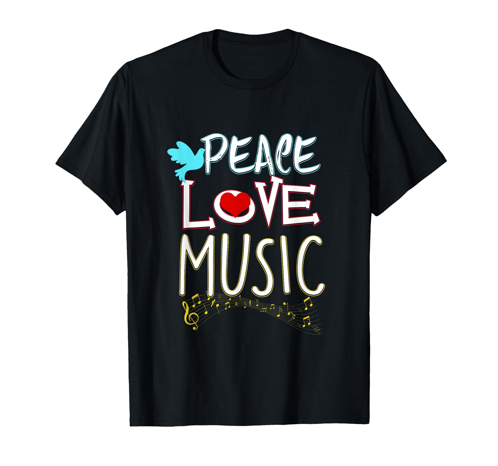 Peace Love Music Hippie Hipster Festival T-Shirt - Custom Art Print Unisex - T-Shirt, Sweatshirt, Hoodie