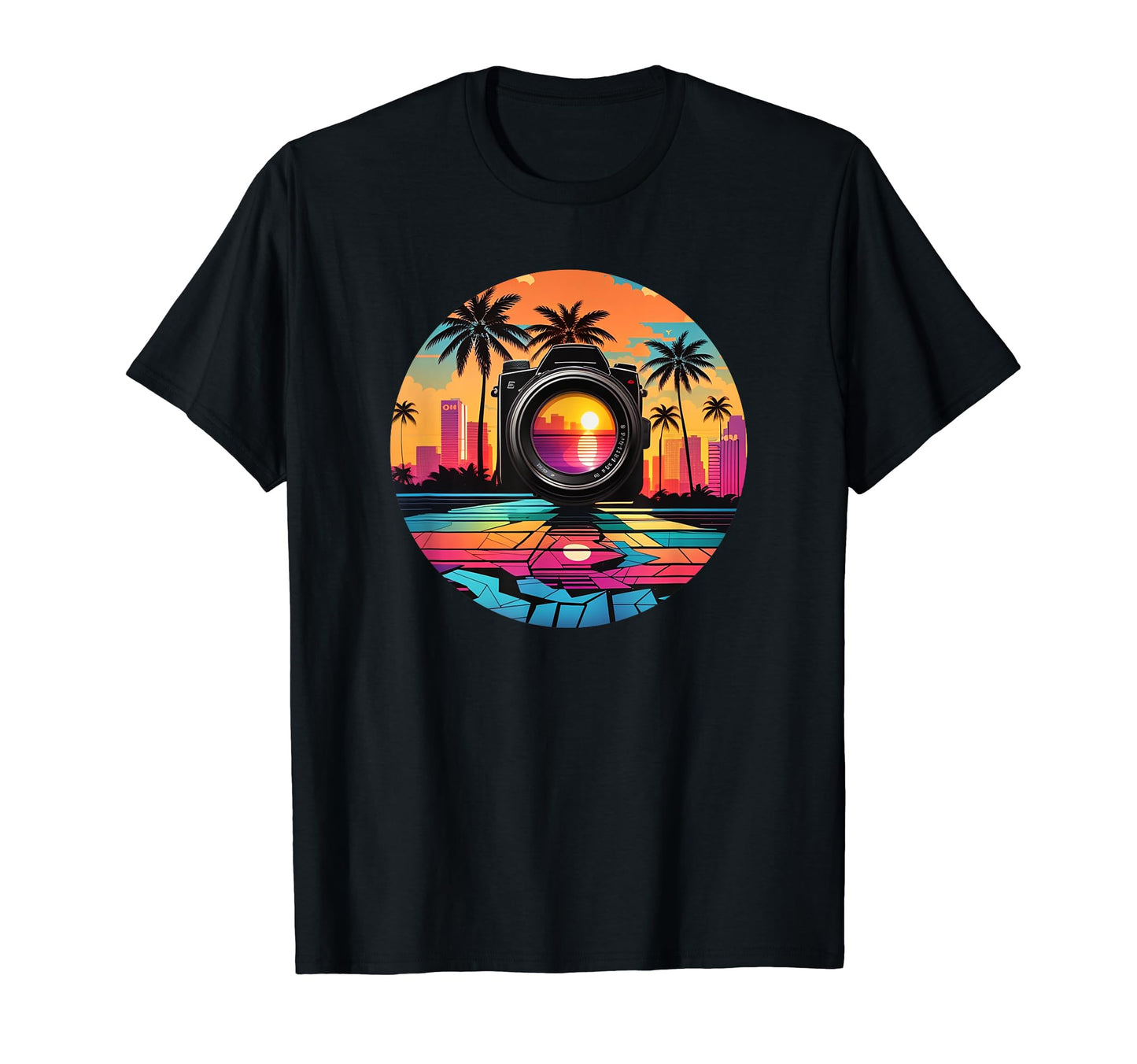 Camera Funny Lens Lovers Sunset T-Shirt - Trendy Graphic Men Women - T-Shirt, Sweatshirt, Hoodie