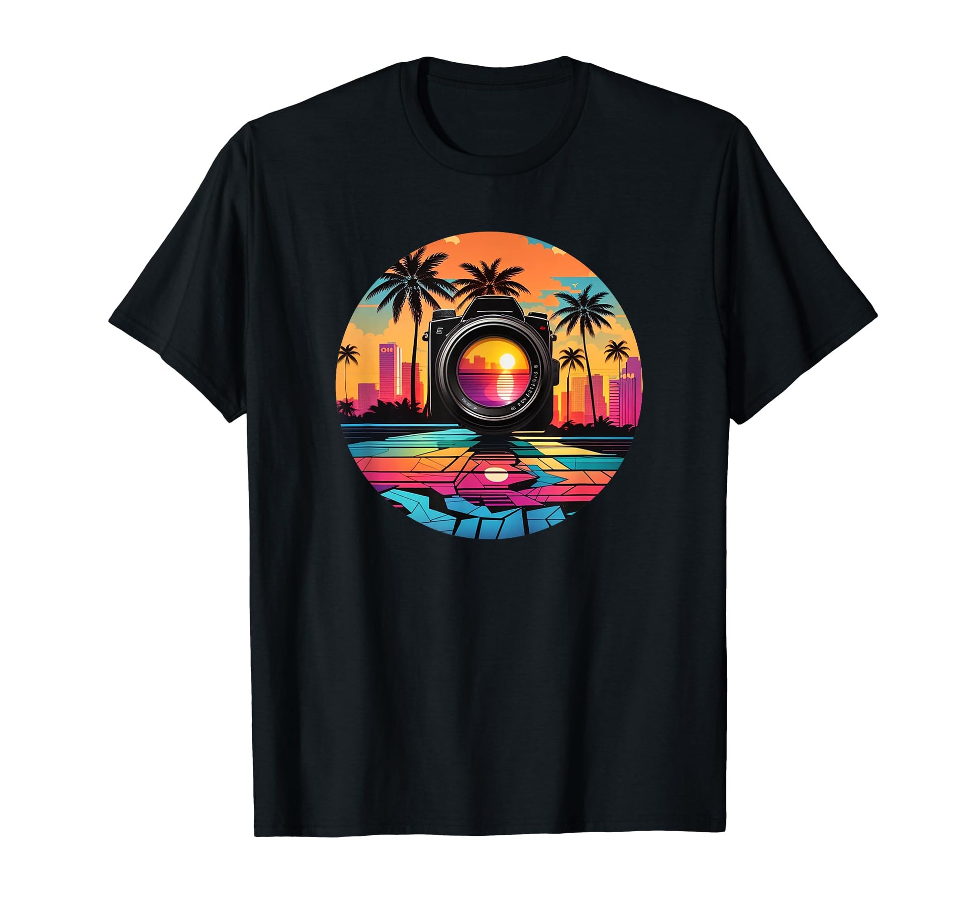 Camera Funny Lens Lovers Sunset T-Shirt - Trendy Graphic Men Women - T-Shirt, Sweatshirt, Hoodie