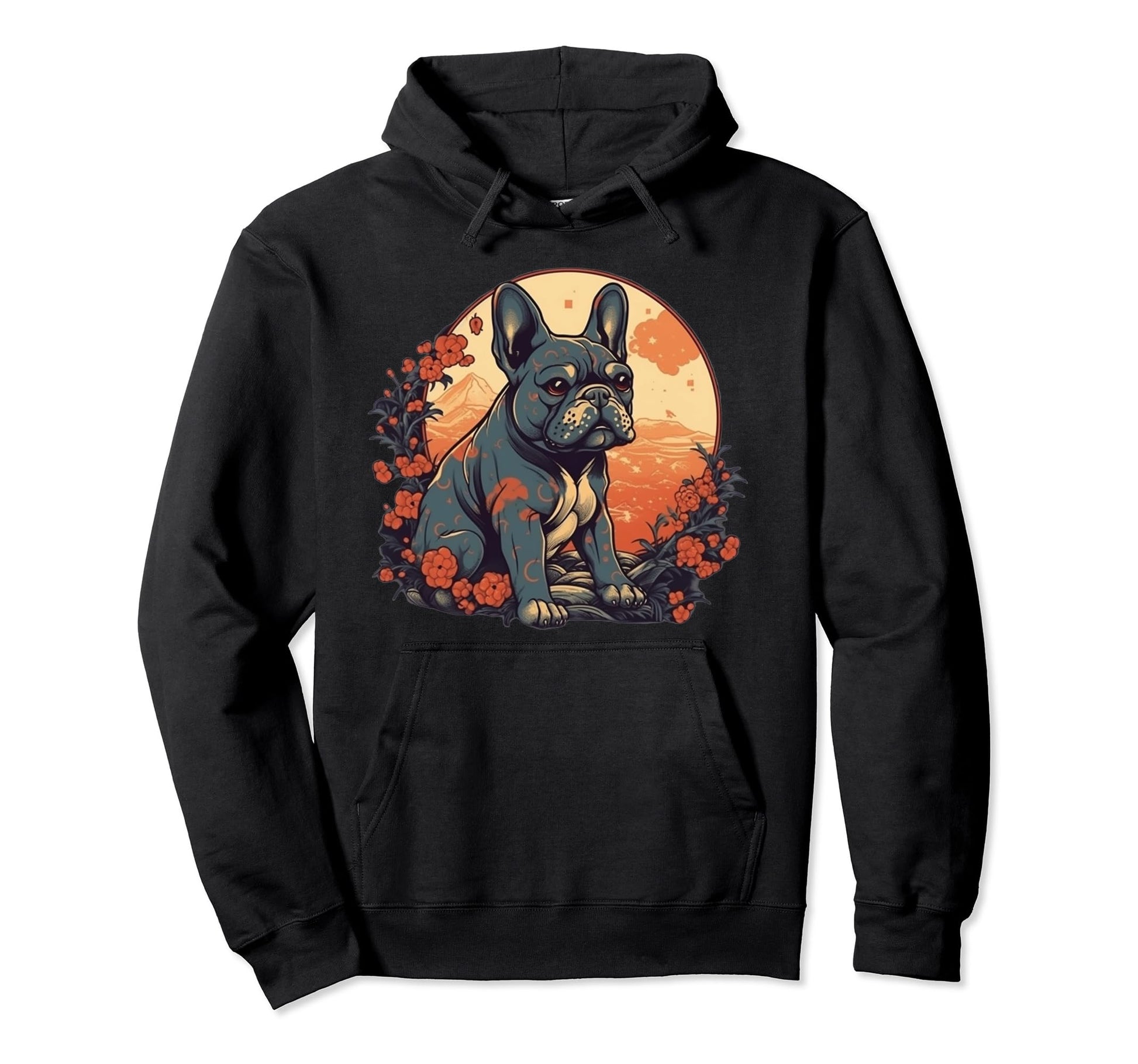 Tradtional Japanese Art French Hoodie - Aesthetic Graphic for Adults - T-Shirt, Sweatshirt, Hoodie