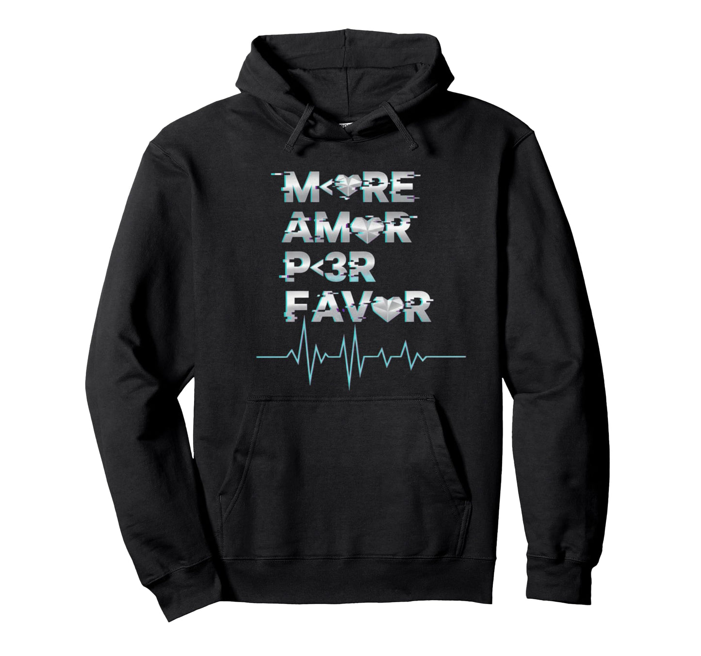 More Amor Por Favor Gaming Aesthetic Hoodie - Minimalist Print for Adults - T-Shirt, Sweatshirt, Hoodie