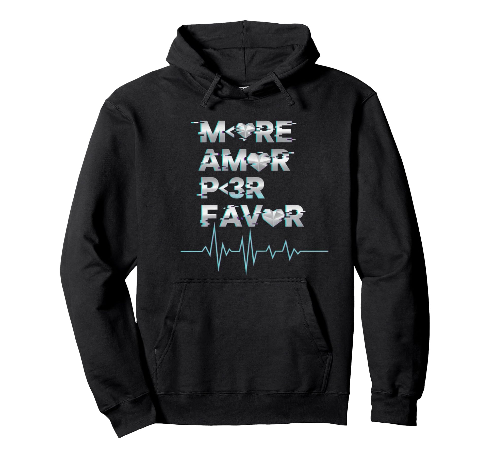 More Amor Por Favor Gaming Aesthetic Hoodie - Minimalist Print for Adults - T-Shirt, Sweatshirt, Hoodie