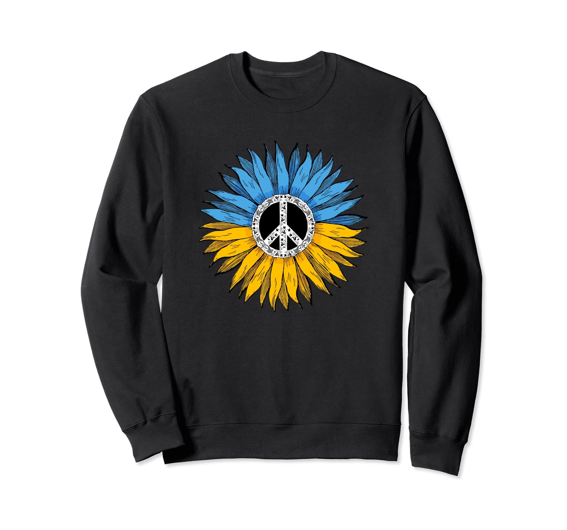 Blue Yellow Sunflower Ukraine Sweatshirt - Unique Graphic Men Women - T-Shirt, Sweatshirt, Hoodie