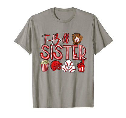 T Ball Sister Hand Drawn Baseball T-Shirt - Graphic Print for Adults - T-Shirt, Sweatshirt, Hoodie