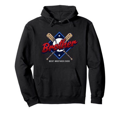 Baseball Brother Baseball Hoodie - Unique Graphic Men Women - T-Shirt, Sweatshirt, Hoodie