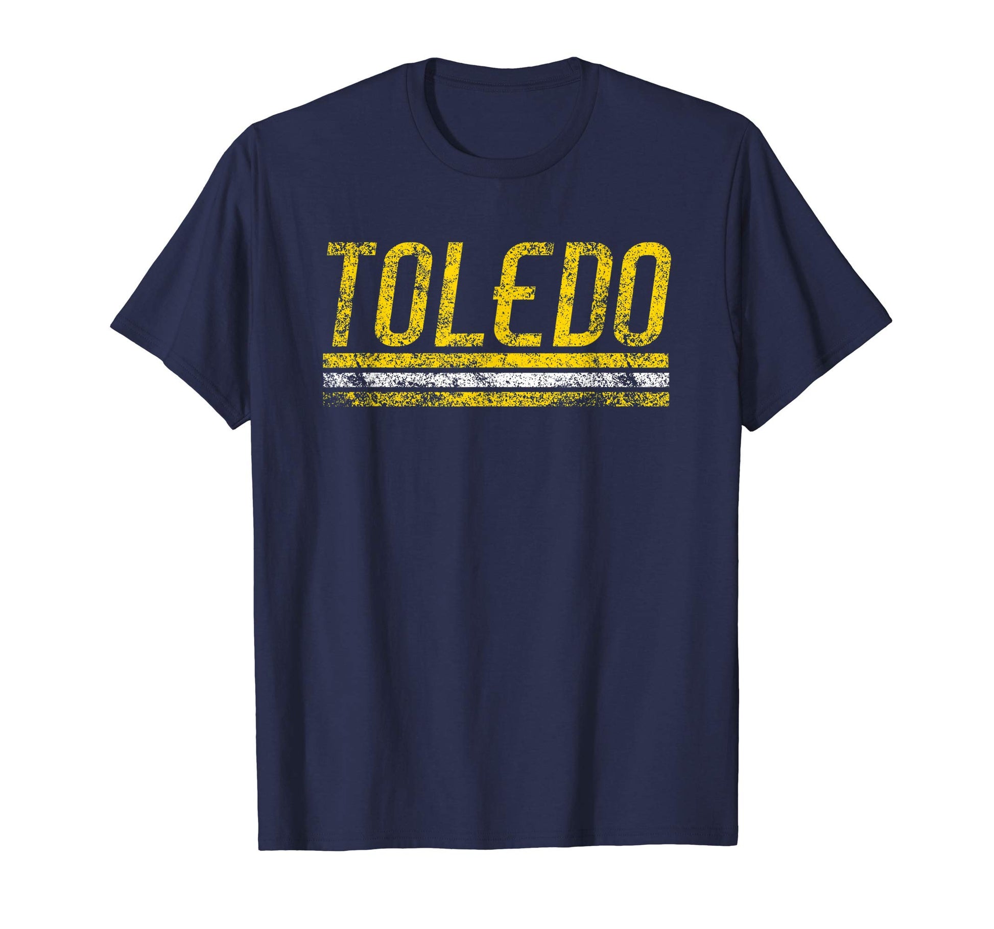 Toledo Ohio Weathered Stripe Throwback T-Shirt - Unique Graphic for Adults - T-Shirt, Sweatshirt, Hoodie