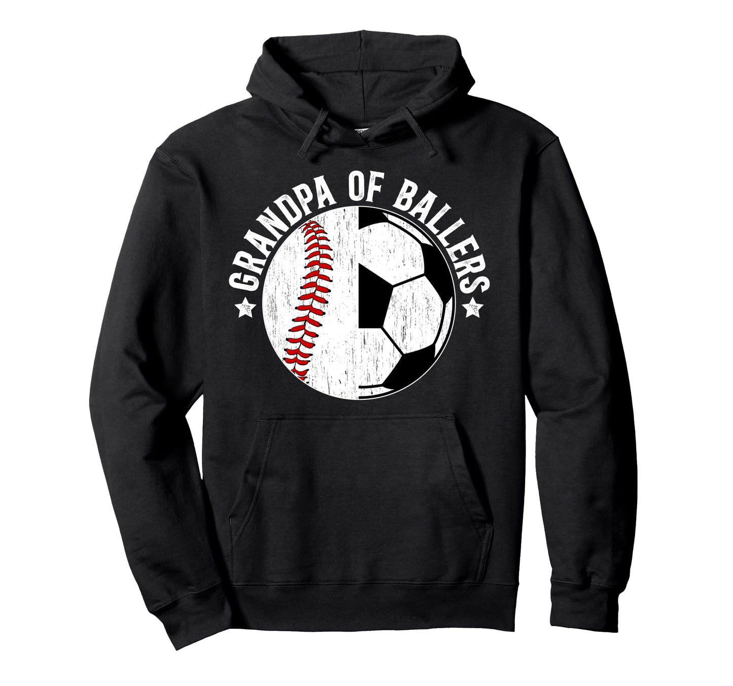 Grandpa Ballers Baseball Soccer Grandpa Hoodie - Minimalist Print Unisex - T-Shirt, Sweatshirt, Hoodie