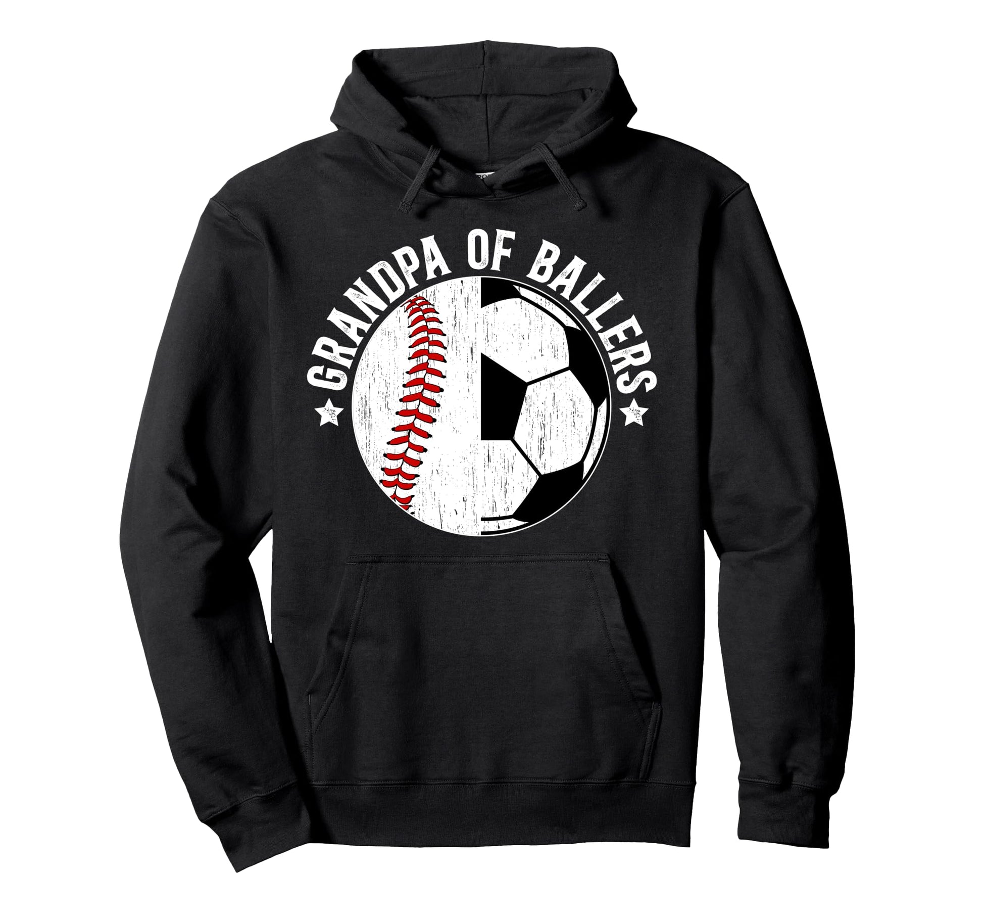 Grandpa Ballers Baseball Soccer Grandpa Hoodie - Minimalist Print Unisex - T-Shirt, Sweatshirt, Hoodie