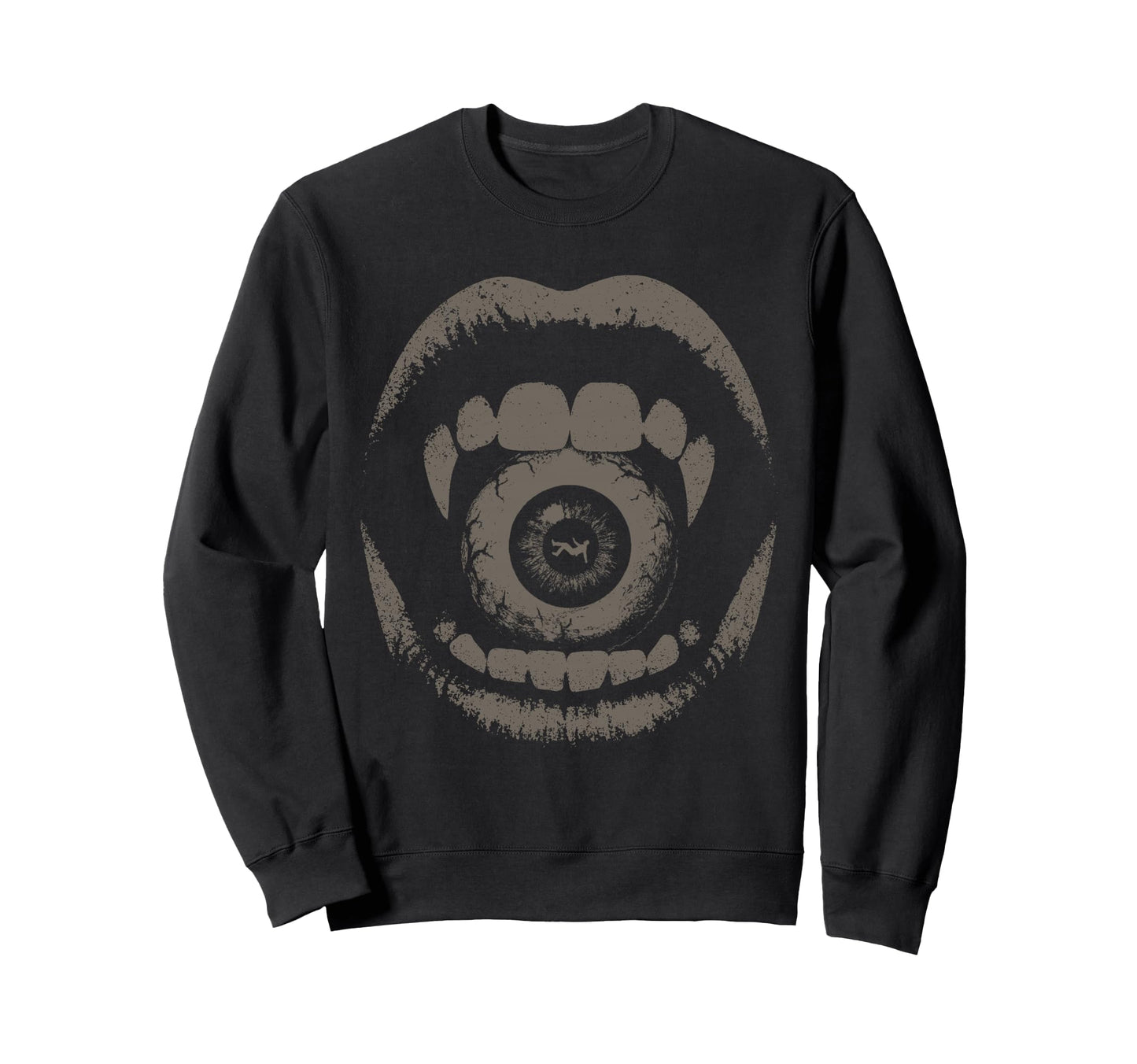 Vampire Fangs Eyeball Grunge Sweatshirt - Fun Novelty Design Men Women - T-Shirt, Sweatshirt, Hoodie