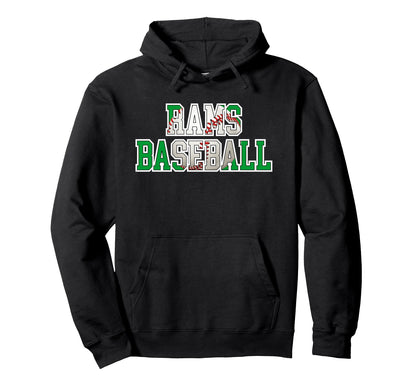 Rams Baseball Green Ram Pride Baseball Hoodie - Fun Novelty Design Unisex - T-Shirt, Sweatshirt, Hoodie