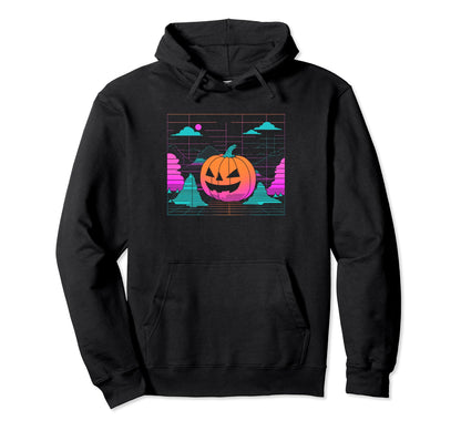 Aesthetic Vaporwave Halloween Jack O Hoodie - Minimalist Print Unisex - T-Shirt, Sweatshirt, Hoodie