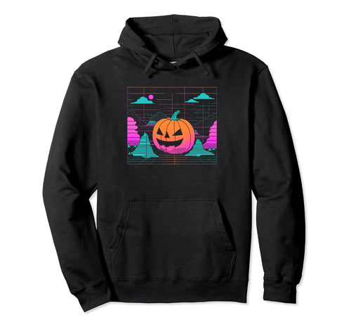 Aesthetic Vaporwave Halloween Jack O Hoodie - Minimalist Print Unisex - T-Shirt, Sweatshirt, Hoodie