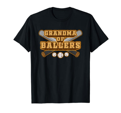 Grandma Ballers Funny Baseball Softball T-Shirt - Unique Graphic Men Women - T-Shirt, Sweatshirt, Hoodie