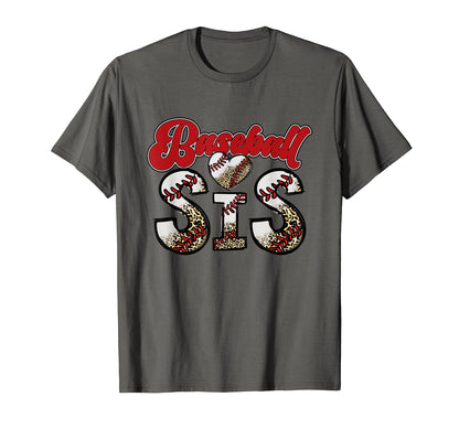 Leopard Baseball Sis Sport Lover Sister T-Shirt - Custom Art Print Unisex - T-Shirt, Sweatshirt, Hoodie