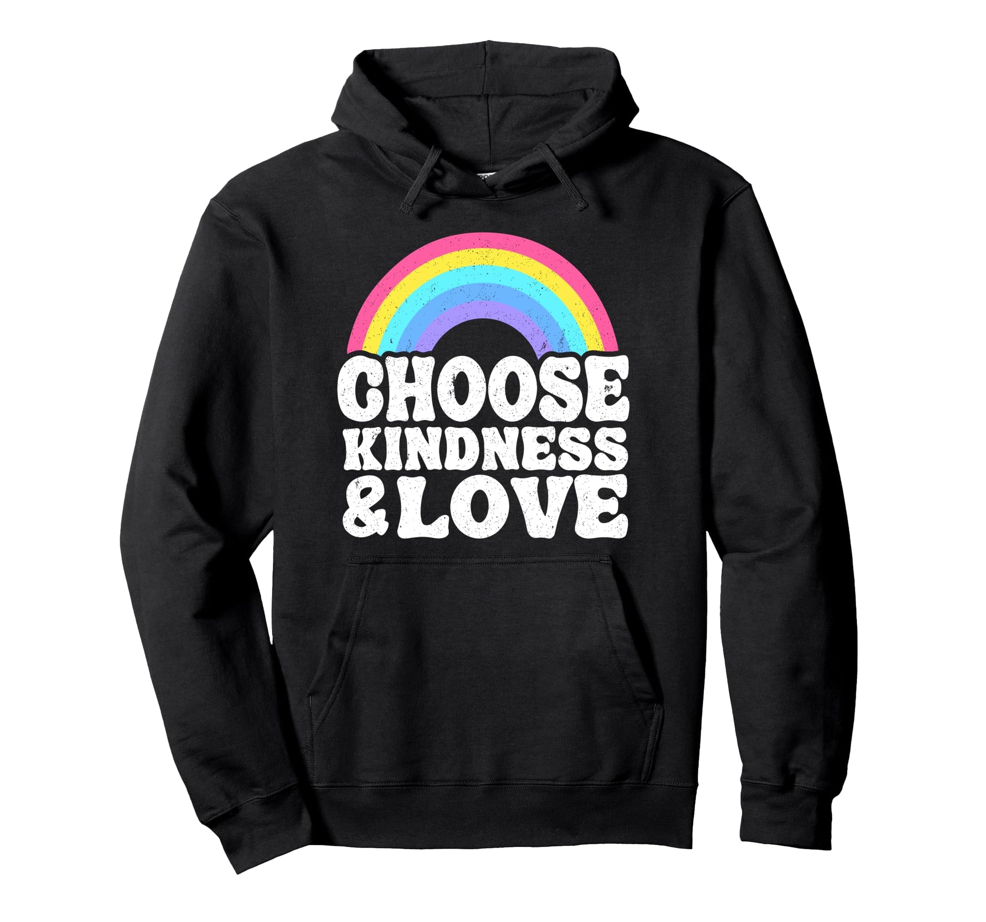 Anti Bullying Rainbow Peace Hippie Hoodie - Aesthetic Graphic Men Women - T-Shirt, Sweatshirt, Hoodie