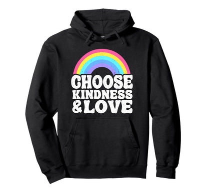 Anti Bullying Rainbow Peace Hippie Hoodie - Aesthetic Graphic Men Women - T-Shirt, Sweatshirt, Hoodie