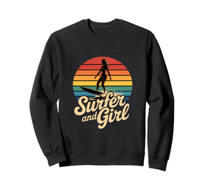 Funny Surfer Rainbow 70S Sweatshirt - Graphic Print Unisex - T-Shirt, Sweatshirt, Hoodie