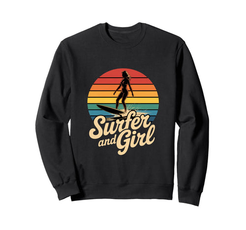 Funny Surfer Rainbow 70S Sweatshirt - Graphic Print Unisex - T-Shirt, Sweatshirt, Hoodie