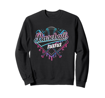 Baseball Nana Ice Cream Drip Funny Sweatshirt - Unique Graphic Men Women - T-Shirt, Sweatshirt, Hoodie